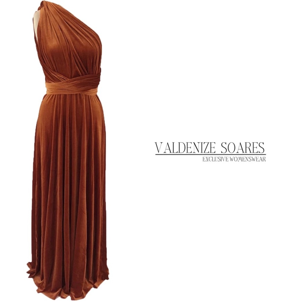 Rust/copper velvet infinity dress BNWT